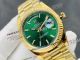 vr factory super clone rolex day date 40 green stick face gold  2836 watch (3)_th.jpg